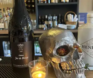 Chrome skull and Chateau nouf bottle 